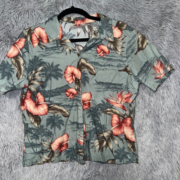 Vintage FASHION Hawaiian Shirt Men's Aloha Tropical Made in Hawaii - Picture 3 of 3